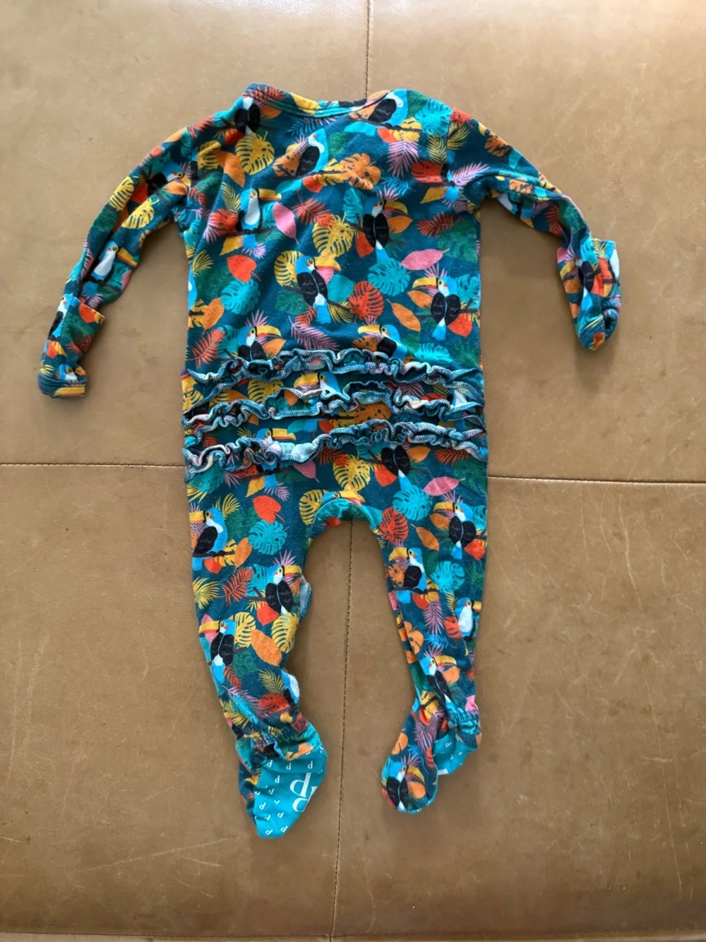 💜$20 FLASH SALE💜Posh Peanut Viscose Bamboo Rio Ruffle Footie Newborn